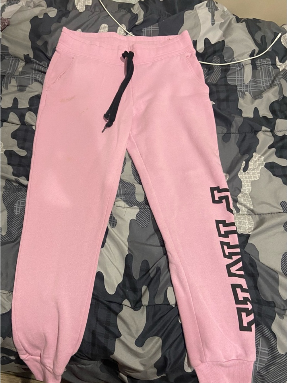 PINK Victoria's Secret Kids Pink Jogger Sweatpants with Black Logo